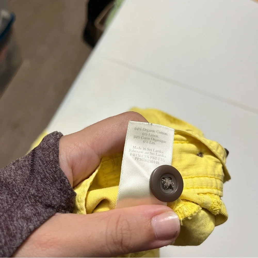 Everlane Butter Yellow The Fatigue Barrel Pant Linen Cotton Preppy Coastal 6 G2 - Picture 6 of 9